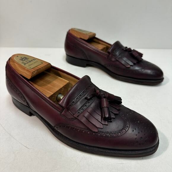 VERY GOOD Crockett & Jones x Brooks Bros. Tassel Loafer Kiltie Made England 7.5 - Picture 4 of 12